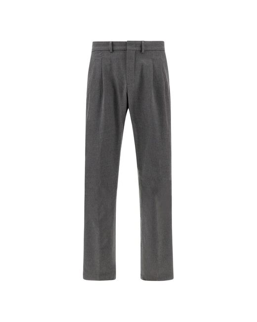 Paul & Shark Gray Pleated Trousers for men