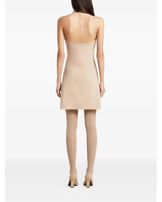Courreges Natural Halterneck Sleeveless Mini Dress