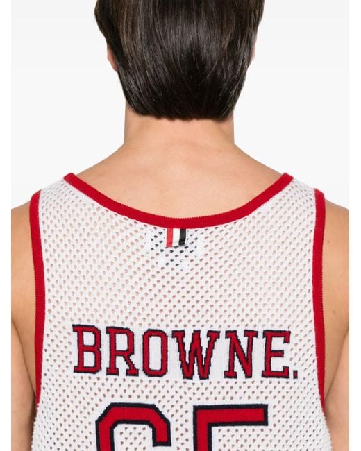 Thom Browne White Athletic Tank Top for men