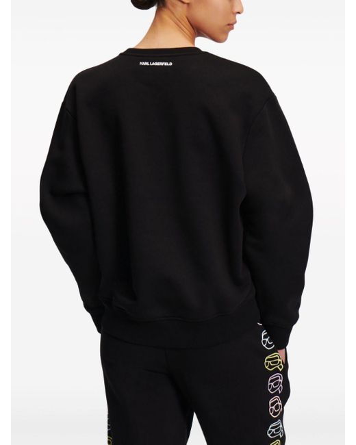 Karl Lagerfeld Black Ikonik Outline Organic-cotton Sweatshirt