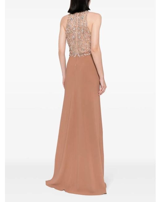 Abito Da Sera Orion Con Cristalli di Jenny Packham in Natural