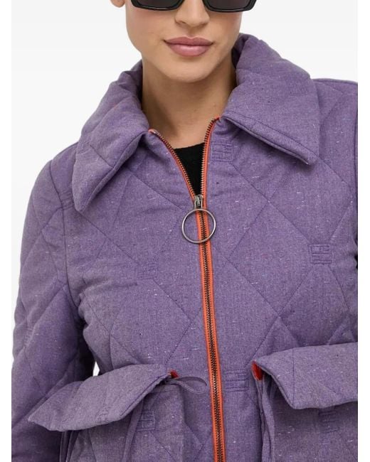 Beatrice B. Purple Gesteppte Jacke Mit Schleife