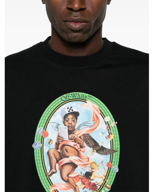 Off-White c/o Virgil Abloh Black Fresco Oval T-Shirt for men