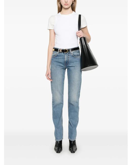 Haikure Blue Logo-Patch Jeans