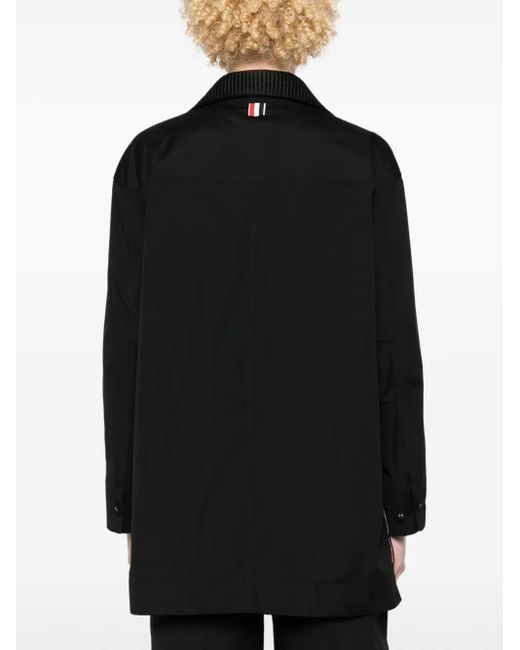 Thom Browne Black Single-Breasted Coat
