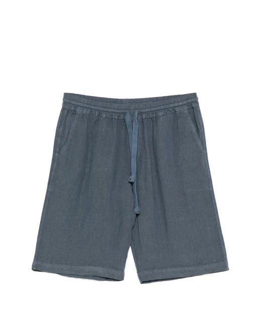 Fedeli Blue Short En Lin À Lien De Resserrage for men