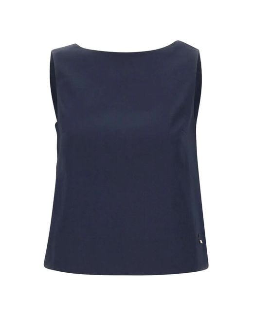 Herno Blue Boat Neck Bows Blouse