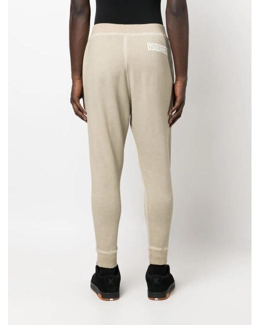 DSquared² Natural Logo-Print Faded-Effect Track Pants for men