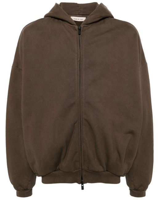 Fear Of God Brown Zip-up Cotton Hoodie for men