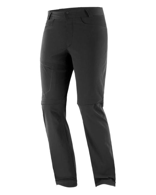 Salomon Black Wayfarer Zip Off Convertible Trousers for men