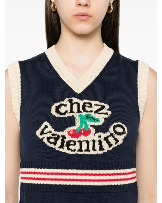Valentino Garavani Blue Chez -Detail Vest