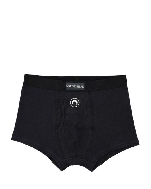 MARINE SERRE Black Crescent Moon-embroidered Boxers for men
