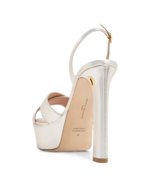 JENNIFER CHAMANDI White Platform Crossover-Strap Sandals