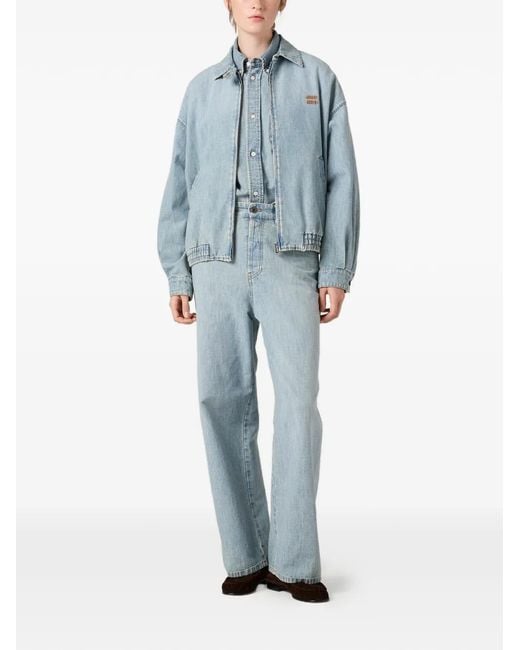 Miu Miu Blue Chambray Blouson Jacket