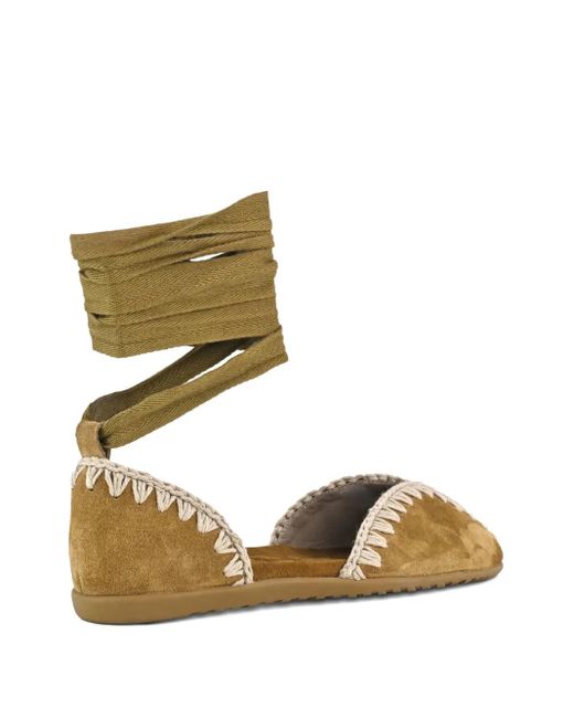 Mou Metallic Suede Ballet Flats