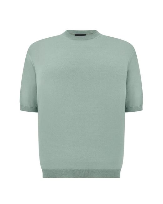 Paul & Shark Green Fine-Knit Wool T-Shirt for men