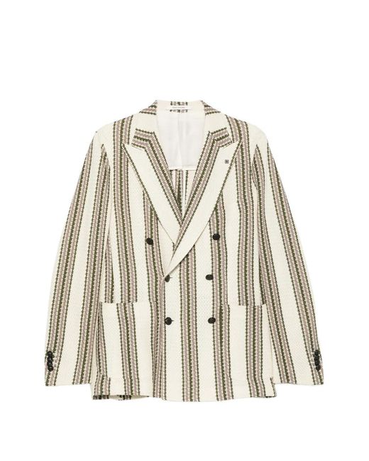 Tagliatore Gestreepte Blazer in het Natural voor heren