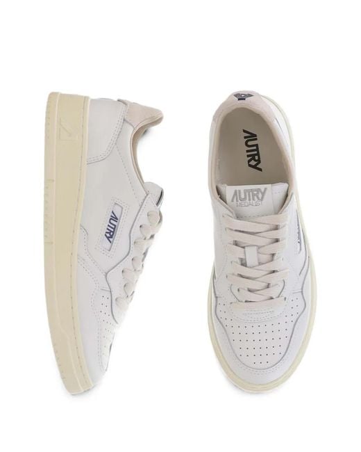 Autry White Medalist Logo-Patch Sneakers