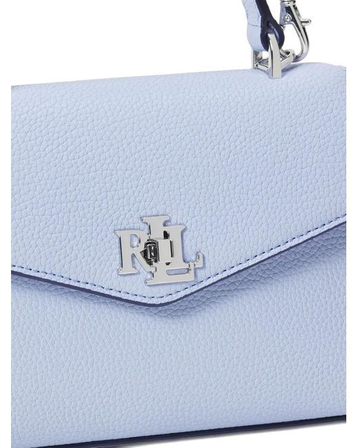 Ralph Lauren Blue Logo Flap Tote Bag