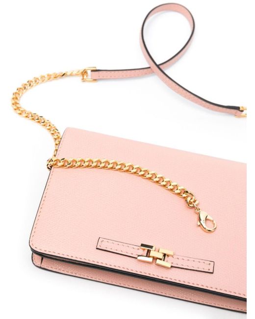 Elisabetta Franchi Pink Horsebit-detail Leather Shoulder Bag