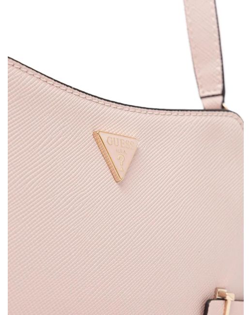 Guess Pink Rosalba Logo-Plaque Cross Body Bag