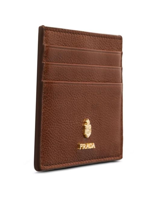 Prada Brown Leather Card Holder