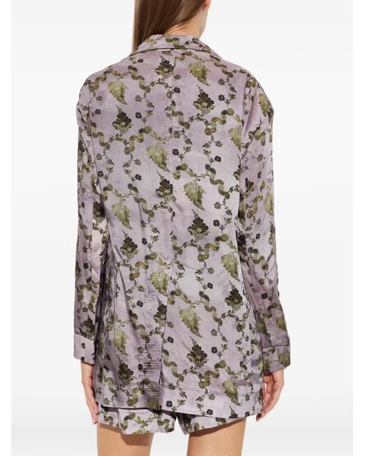 R13 White Floral-Motif Blazer