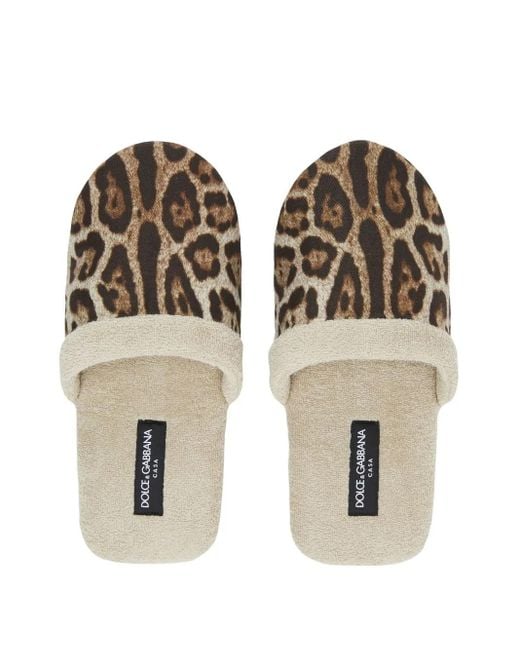 Dolce & Gabbana Natural Cotton Terry Slippers