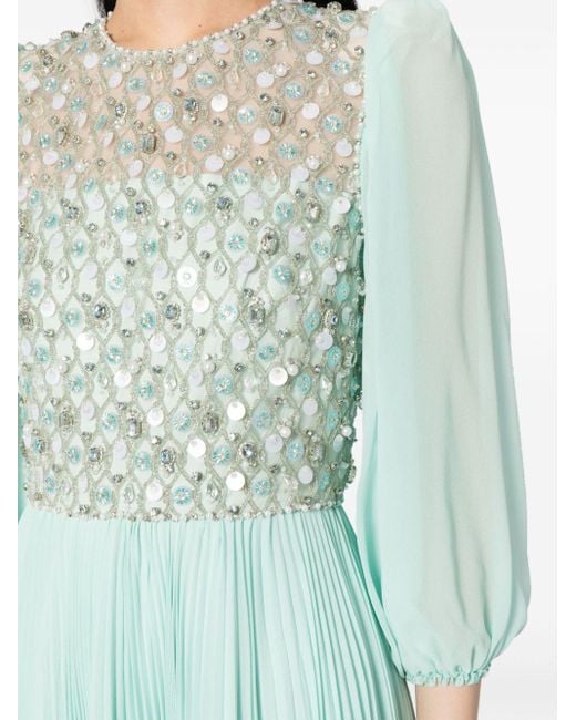 Jenny Packham Blue Orla Crystal-embellished Gown