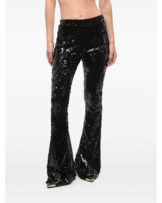 Adriana Hot Couture Black Sequin-Embellished Flared Trousers