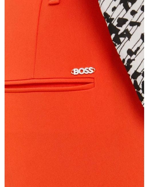 Boss ベルテッド クロップドパンツ Red