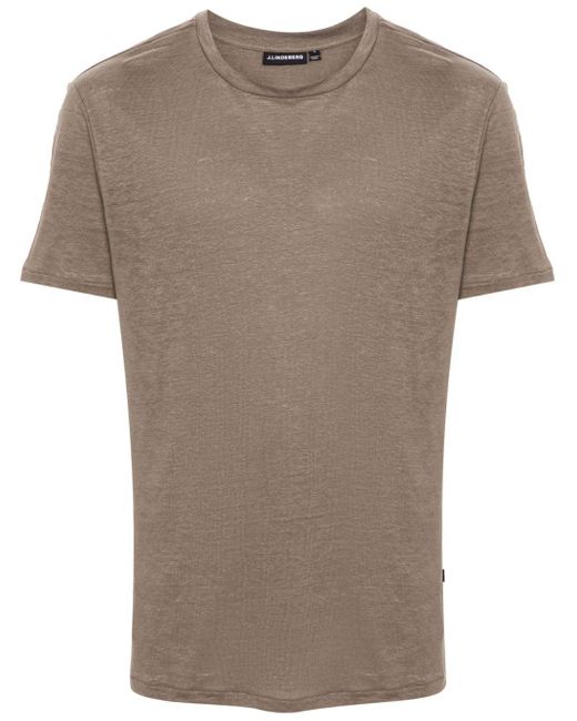 J.Lindeberg Brown Coma Linen T-shirt for men