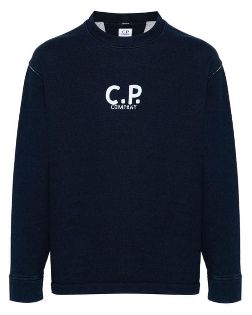 Sweat en coton à logo imprimé C P Company pour homme en coloris Blue
