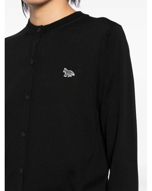 Maison Kitsuné Black Baby Fox Patch" Cardigan