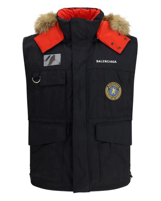 Balenciaga Black Gesteppte Weste mit Besatz