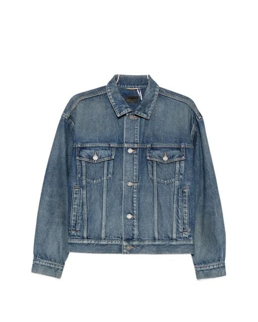 Saint Laurent Blue Button-Up Denim Jacket