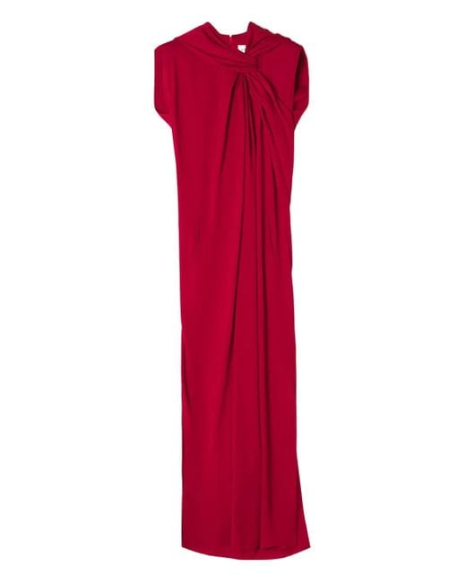 Lanvin Gedrapeerde Maxi-Jurk in het Red