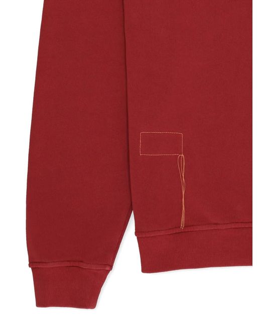 Fortela Red Yale Zip-Up Chest-Pocket Sweatshirt for men