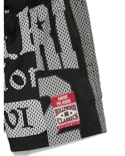 Amiri Black Print Drawstring Swim Shorts for men