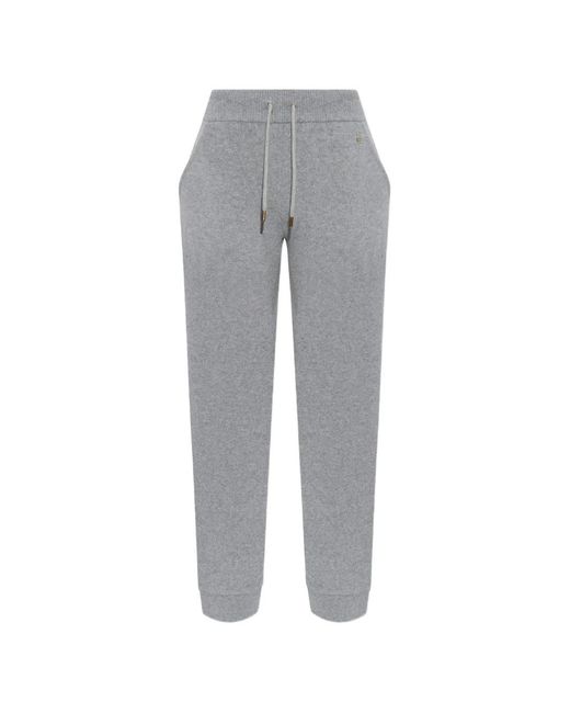 Balmain Gray Logo-Plaque Wool Track Pants