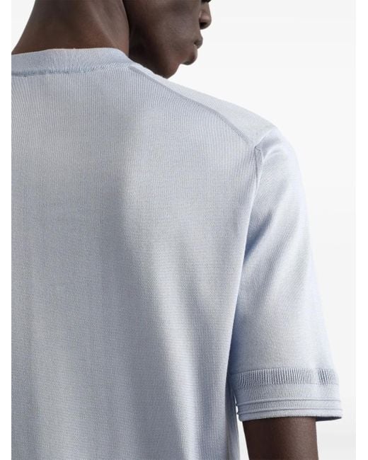 メンズ Dolce & Gabbana シルク Tシャツ Blue