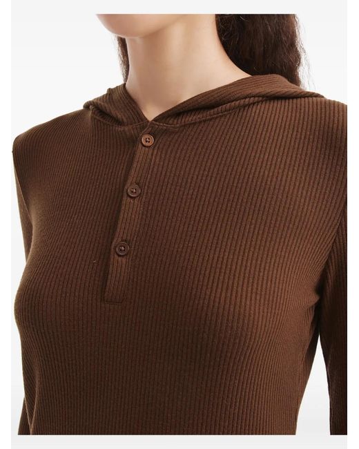 B+ AB Brown Buttoned Hoodie