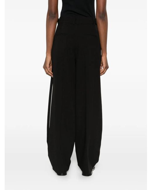 Patrizia Pepe Black Strap Wide Trousers