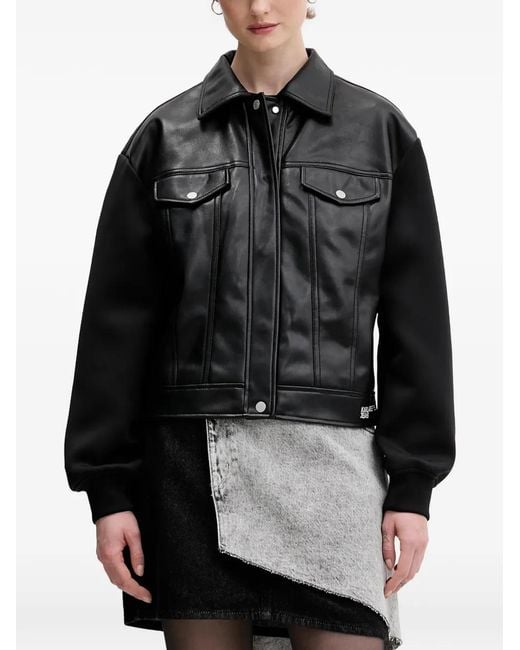 Karl Lagerfeld Black Pockets Panelled Jacket