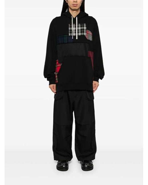 Junya Watanabe Black Patchwork Hoodie for men