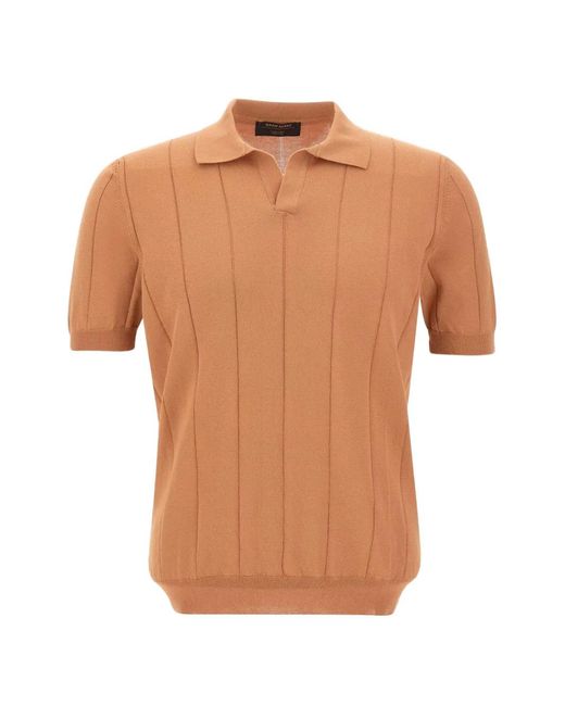 Gran Sasso Orange Tennis M/M Skipper Ribbed-Knit T5-Shirt for men