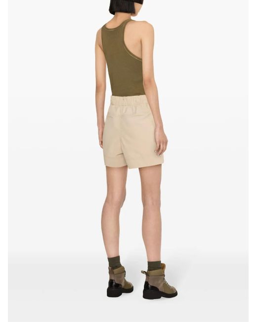 Moncler Natural Mid-Rise Straight-Leg Shorts