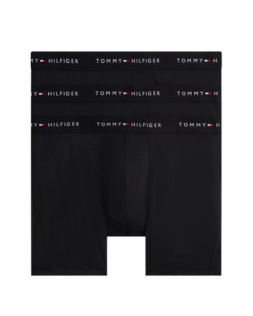 Tommy Hilfiger Black Logo-Waistband Boxers (Pack Of Three) for men