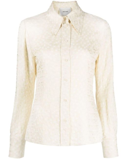 Rohe Interwoven-effect Pointed-collar Shirt in Natural | Lyst