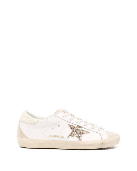 Golden Goose Deluxe Brand White X Browns Superstar Glitter-Patch Sneakers